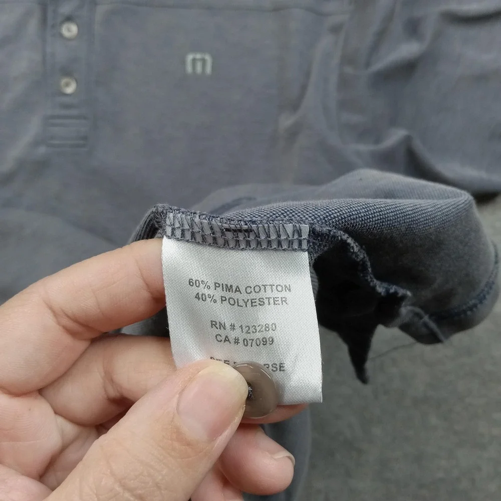 Travis Mathew Polo Shirt Mens XL Gray‎ Pima Cotton Golf Casual Performance
